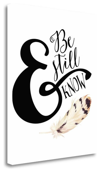 "Be Still And Know Feather" By Tara Moss, Giclee Print on Gallery Wrap Canvas