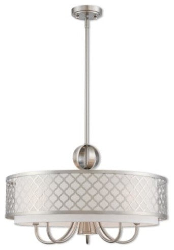 Livex Lighting Arabesque Light Pendant Chandelier, Brushed Nickel