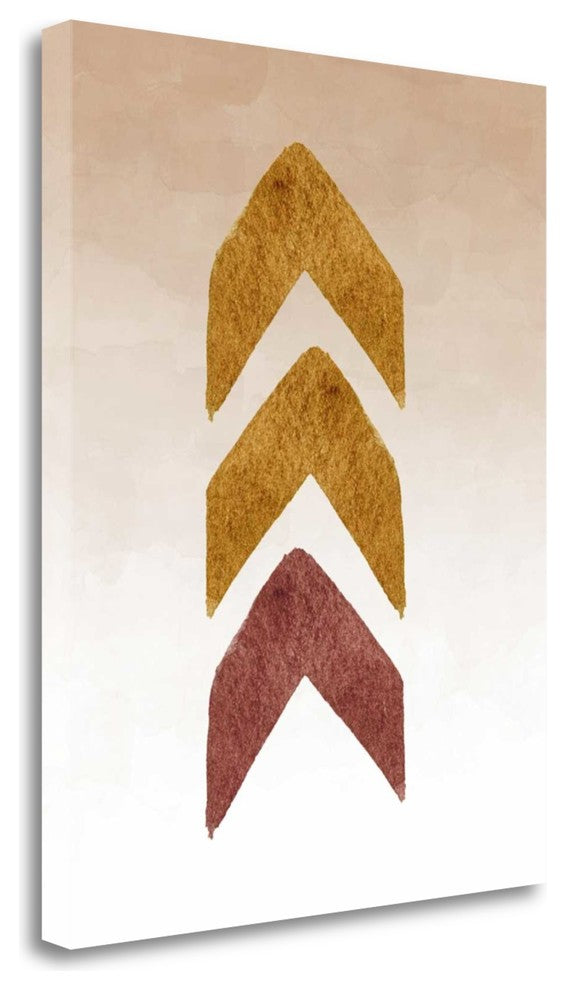 "Gold And Maroon Tribal Arrows" By Tara Moss, Giclee on Gallery Wrap Canvas