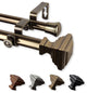 Kira 13/16" Double Curtain Rod Antique Brass