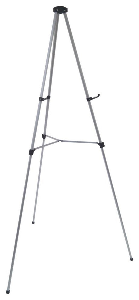 Lightweight Aluminum Telescoping Display Easel, Silver