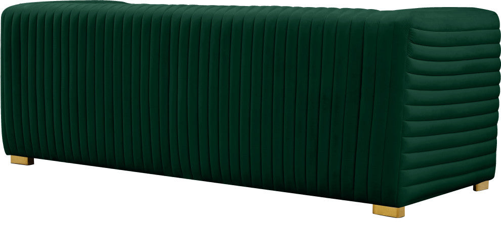 Ravish Velvet Upholstered Chair, Green, Sofa