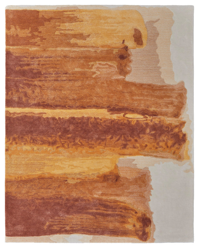 Ramiro R8921 Transitional/Industrial/Casual Area Rug, Terracotta/Ivory, 12'x15'