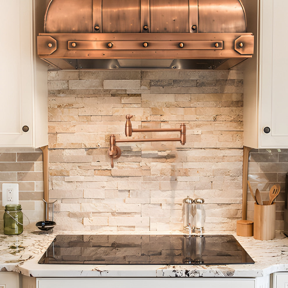 Copper Pot Filler Kitchen Faucet Wall-Mounted, Copper
