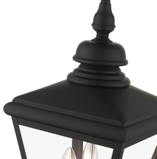 3 Light Black Outdoor Large Post Top Lantern, Brushed Nickel