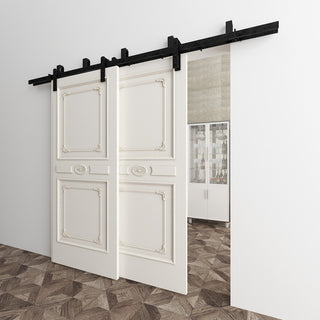 Vancleef Hardware Sliding Barn Door Hardware, U Bracket Bypass, Straight Design,