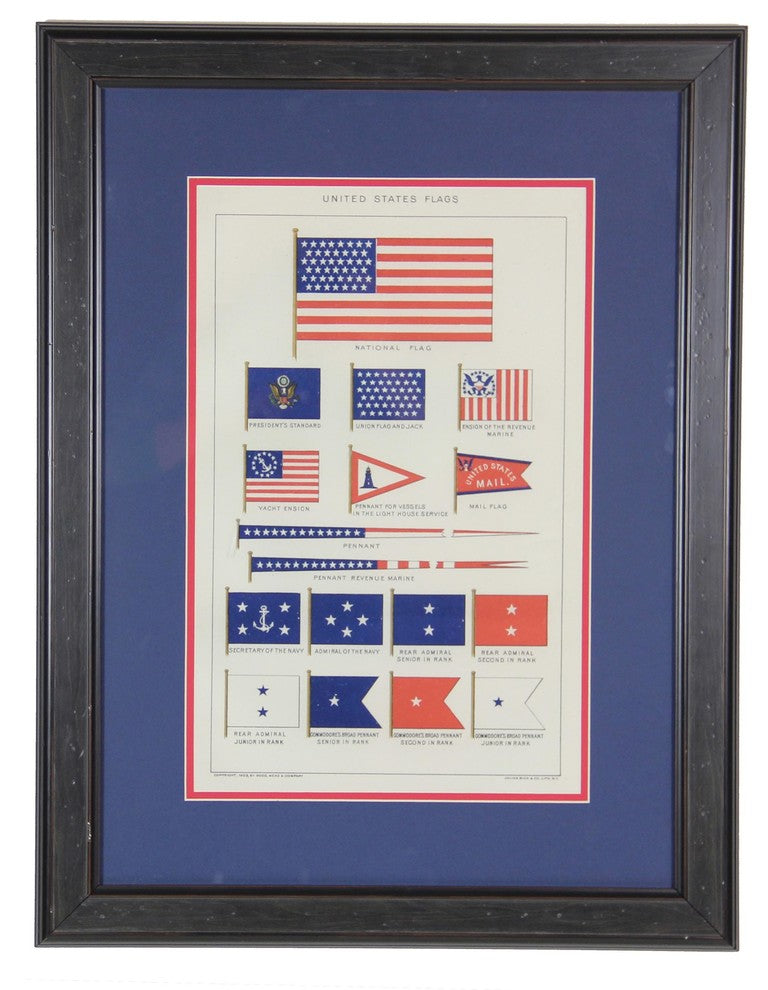 Matted Us Flag Print