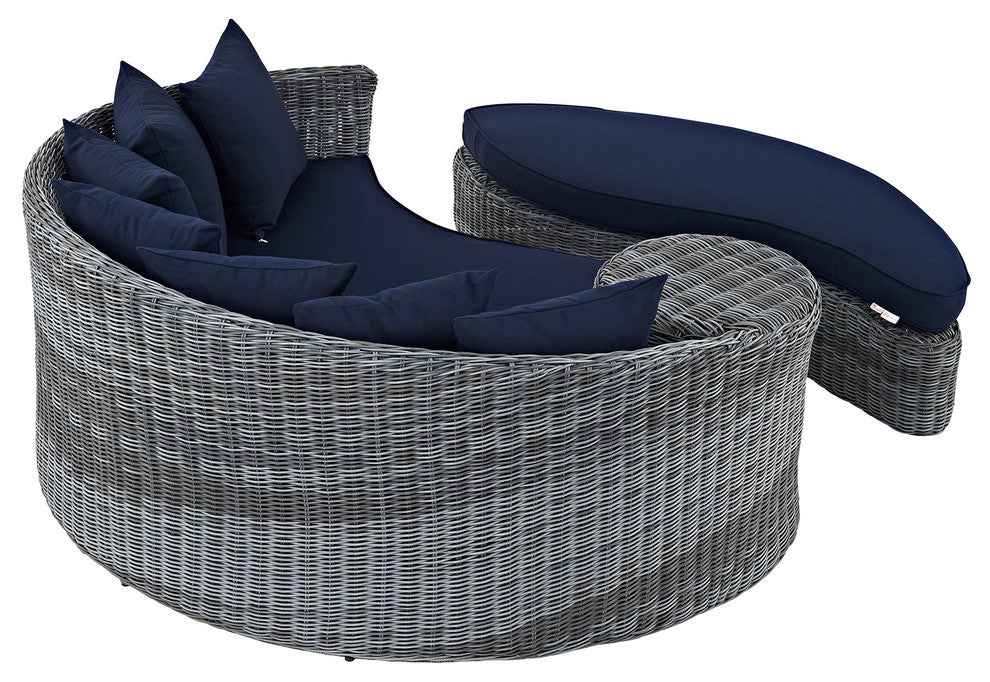 Canvas Navy Summon Outdoor Patio Sunbrella Daybed