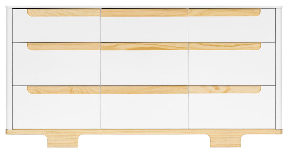Yuzu 9-Drawer Assembled Dresser, White Natural