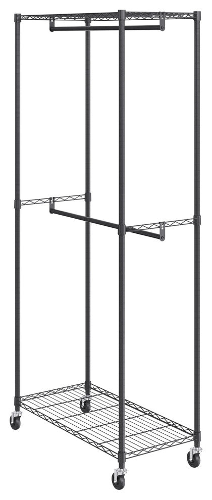 VEVOR Clothes Rack Heavy Duty Clothing Garment Rack Double Hanging Rods 300 lbs