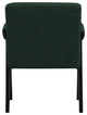 Woodloch Boucle Fabric Upholstered Accent Chair, Green, Black Finish