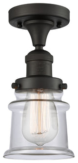 Small Canton 1-Light Semi-Flush Mount, Oil Rubbed Bronze, Clear