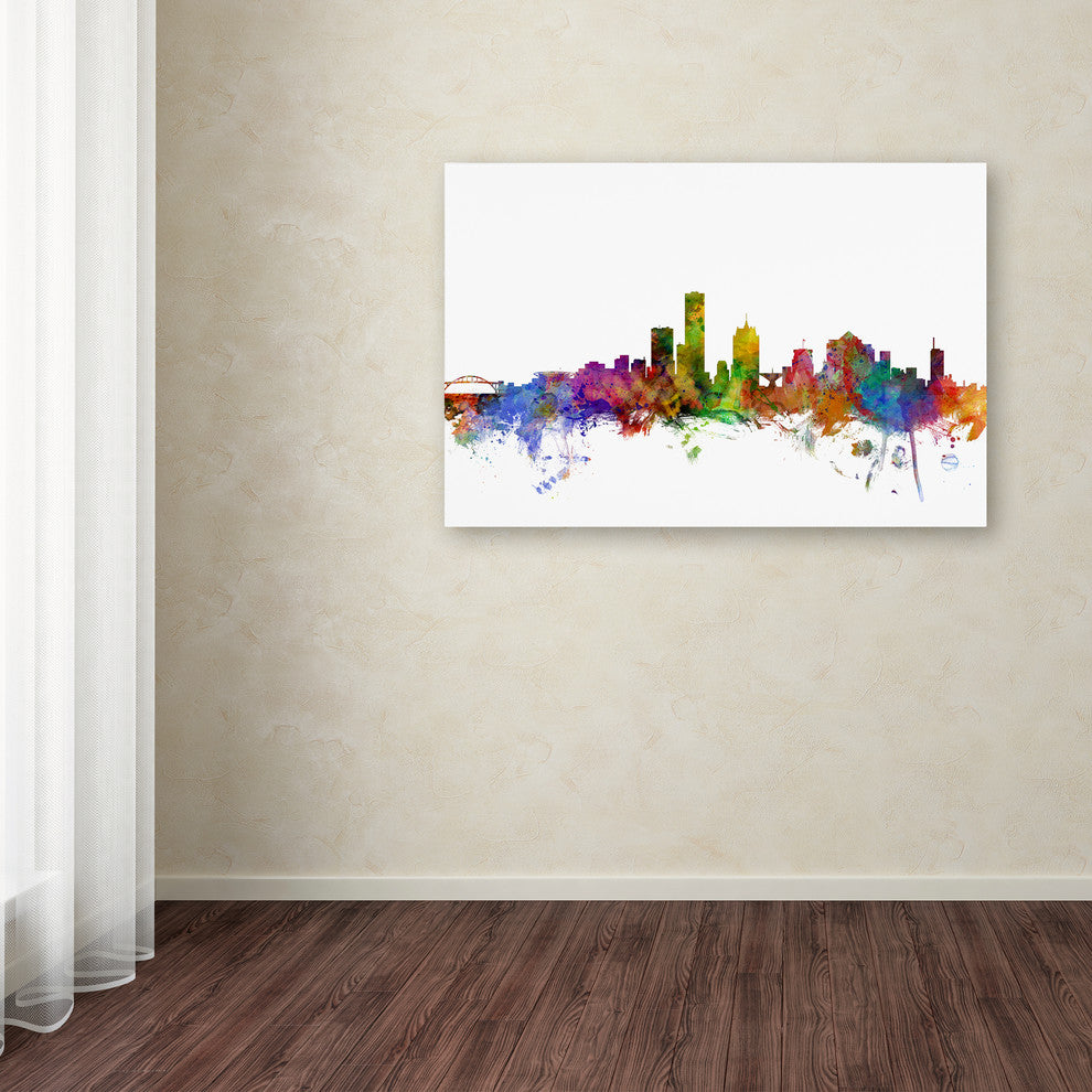 "Milwaukee, Wisconsin Skyline" Canvas Art by Michael Tompsett
