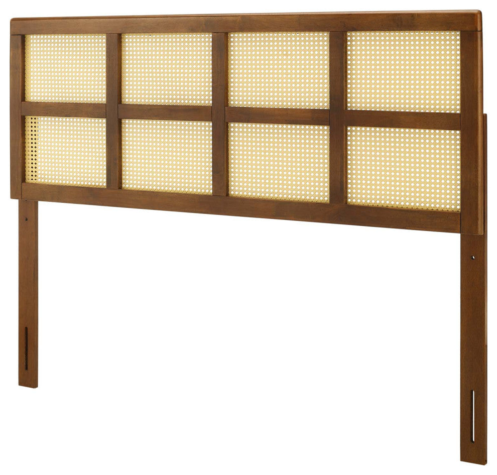 Headboard, King Size, Wood, Brown Walnut, Modern Mid-Century, Bedroom Master