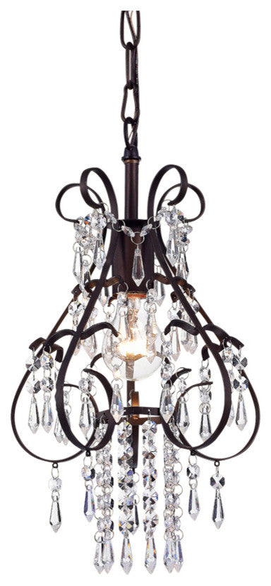 Kerime Antique Bronze Metal and Crystal 1-light Pendant
