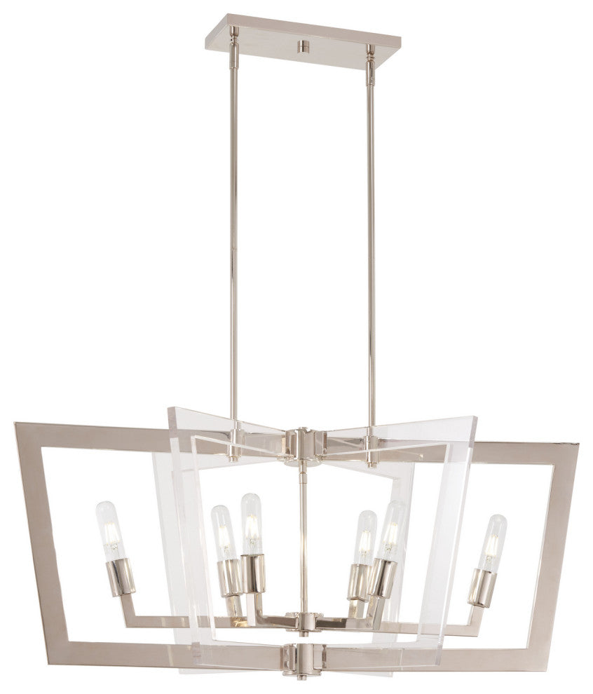 George Kovacs P1376-613, Crystal Chrome, 6-Light Island