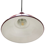 12" Steel Farmhouse Style Pendant Light, El Segundo, Red, Black Cord