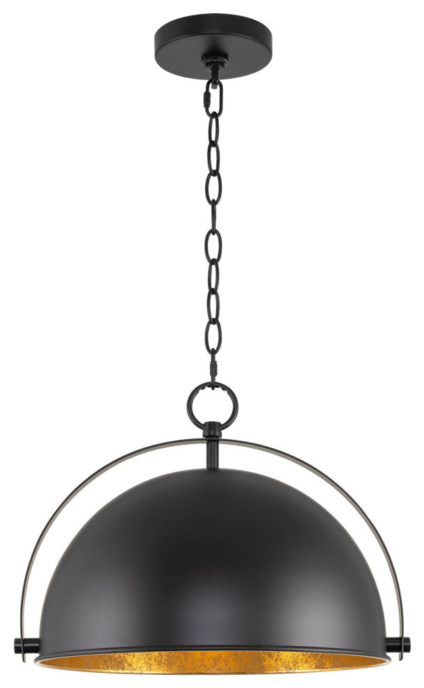 Kira Home Sulis 15" Pendant Light + Satellite Style Shade, Black