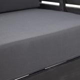 Rabun Outdoor Acacia Wood Club Chairs with Cushions, Dark Gray, Single