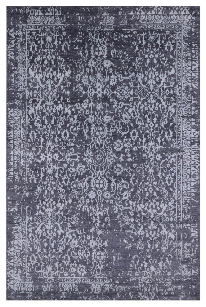 6' 1" X 9' 0" Persian Wool and Silk Hand Knotted Rug Q6285