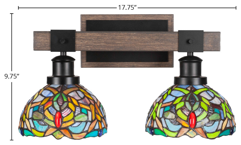 Tacoma 2-Light Bath Bar, Kaleidoscope Art