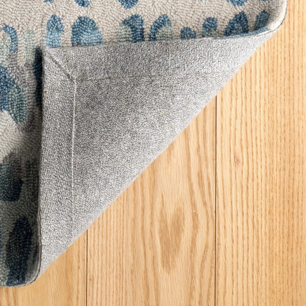Dash & Albert Paint Chip Blue Hand Micro Hooked Wool Rug, Blue, 5' x 8'