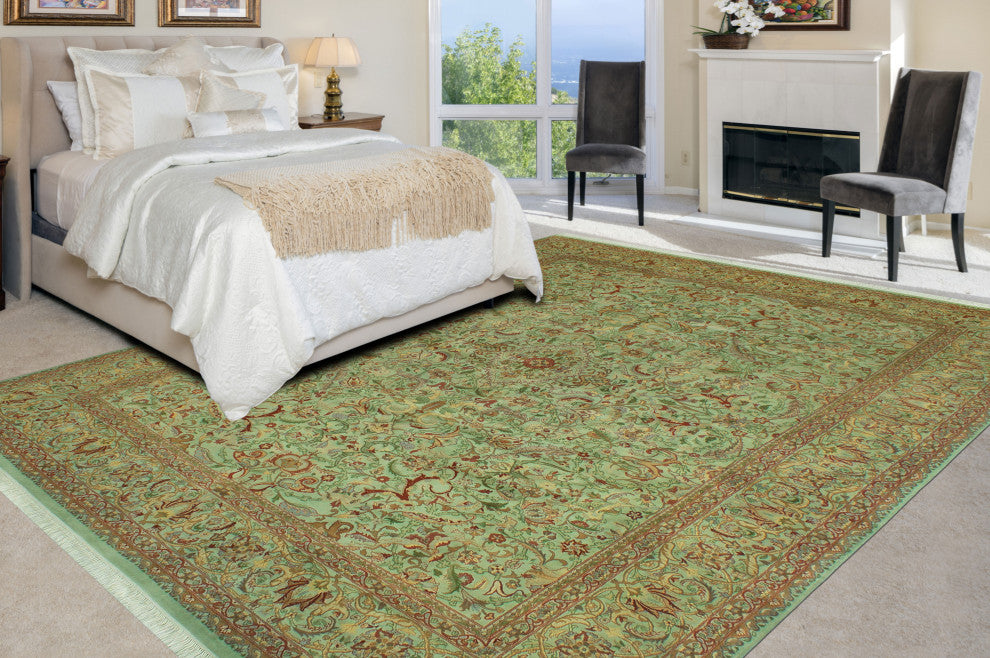 Pak-Persian Chapman Light Green/Rust Rug, 9'0x12'2