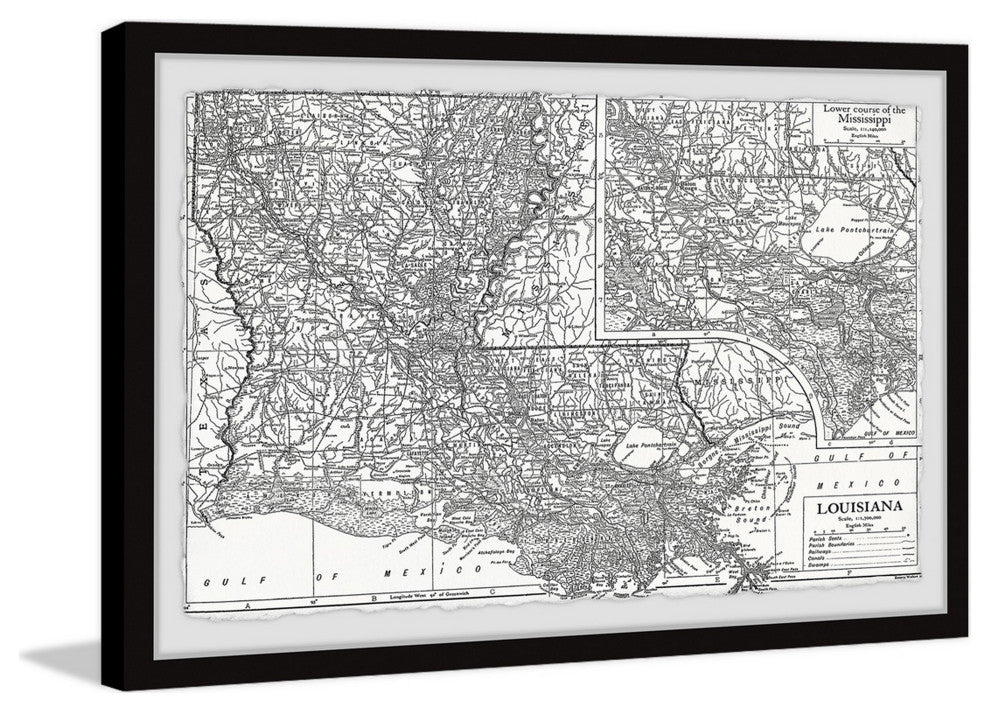 "Louisiana Plan" Framed Painting Print, 30x20