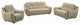 108" Elegant Beige Leather Sofa Set