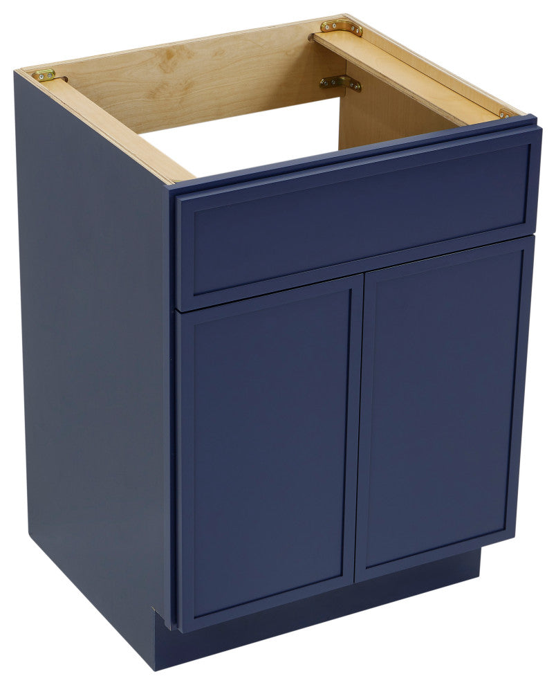 Vanity Art Birch Plywood Single Base Storage Cabinet, Blue, 24"