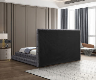 Revel Velvet Upholstered Bed, Gray, King