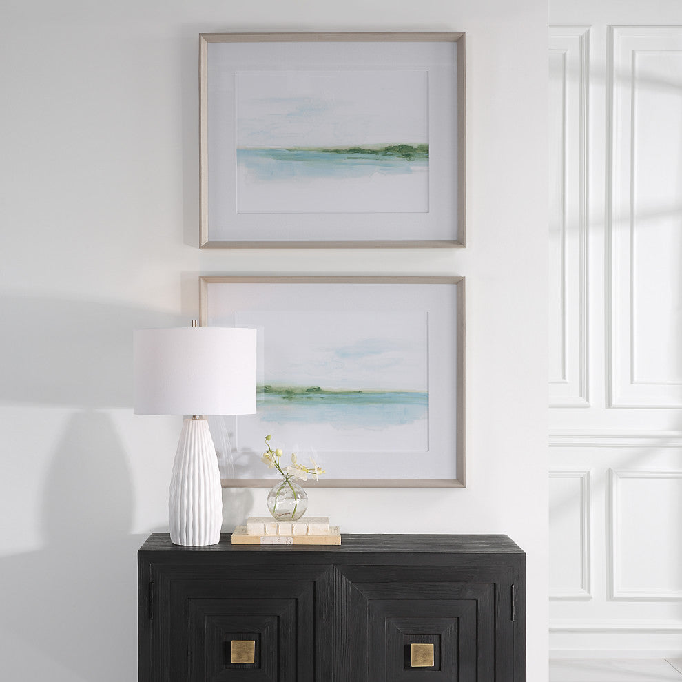 Uttermost - 32269 - Framed Prints Set/2 - Green Ribbon Coast - Gray Wood