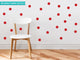 Polka Dot Fabric Wall Decals, Set of 48, 2" Polka Dots, Red