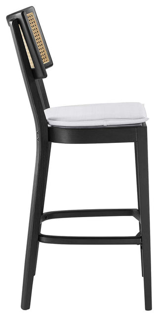 Caledonia Wood Bar Stools - Set of 2 - Black White