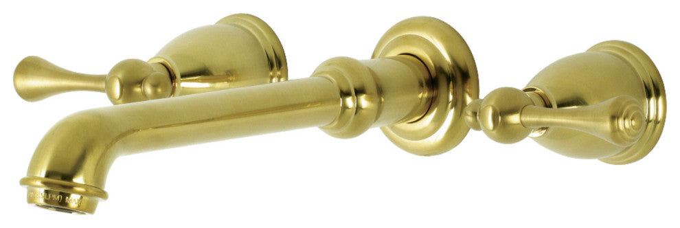 Kingston Brass KS7127BL 8" Center Wall Mount Bathroom Faucet, Brushed Brass