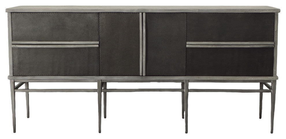 Hewitt 34.75" 2-Door Server With Drawers, Gray