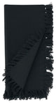 Table Napkins With Fringed Design (Set of 4), Black, 20"x20"