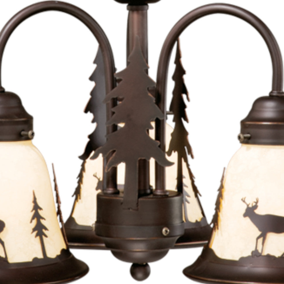 Bryce 3-Light LED Deer Fan Kit or Chandelier, Dual Mount Burnished Bronze