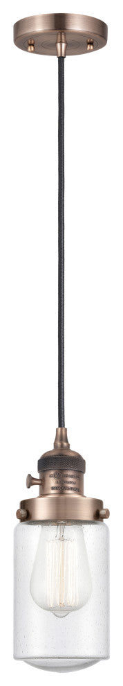 Innovations 201CSW-AC-G314-LED 1 Light Pendant, Switch, Antique Copper