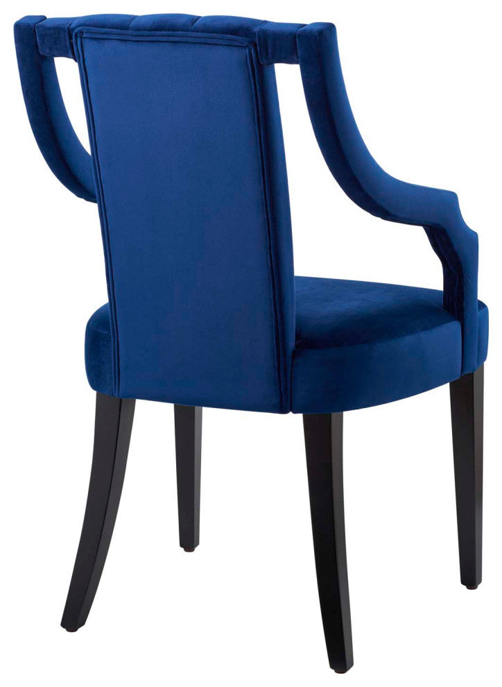 Virtue Performance Velvet Dining Chairs, Set of 2, Navy