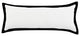 Ox Bay Handwoven White/Black Bordered Organic Cotton Pillow Cover, 14"x36"