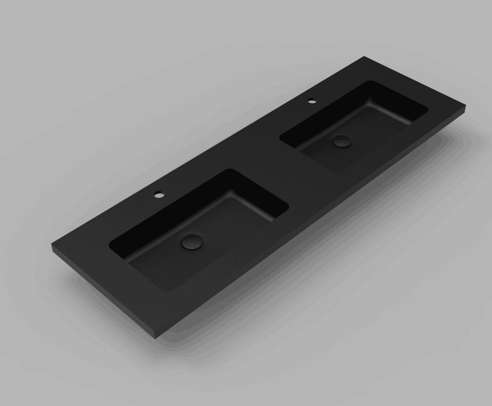 Moore integrated Black sinks, 59" Double Sink