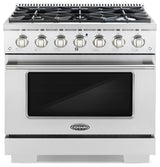 4-Piece, 36" Gas Range, 36" Range Hood, 24" Dishwasher and Refrigerator