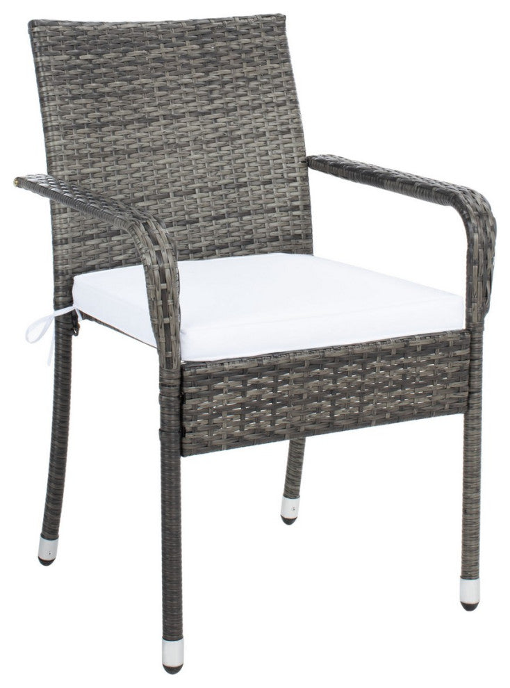 Safavieh Outdoor Laina Bistro Set, Grey Brown / White