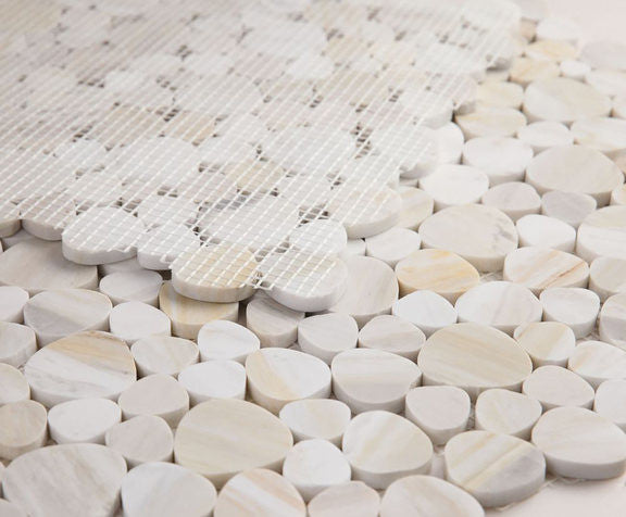 Marble Pebbles Mosaics Heart Shape Tile for Floors Walls, Wood