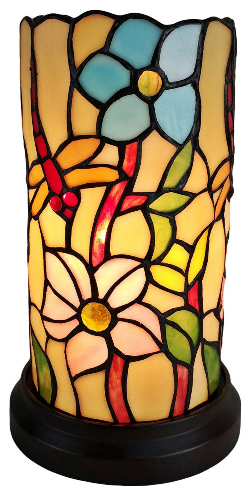 Amora Lighting AM091ACCB Tiffany Style Dragonfly Mini Table Lamp 10 Inches Tall