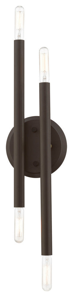 Soho 4 Light Bronze With Antique Brass Accents ADA Sconce