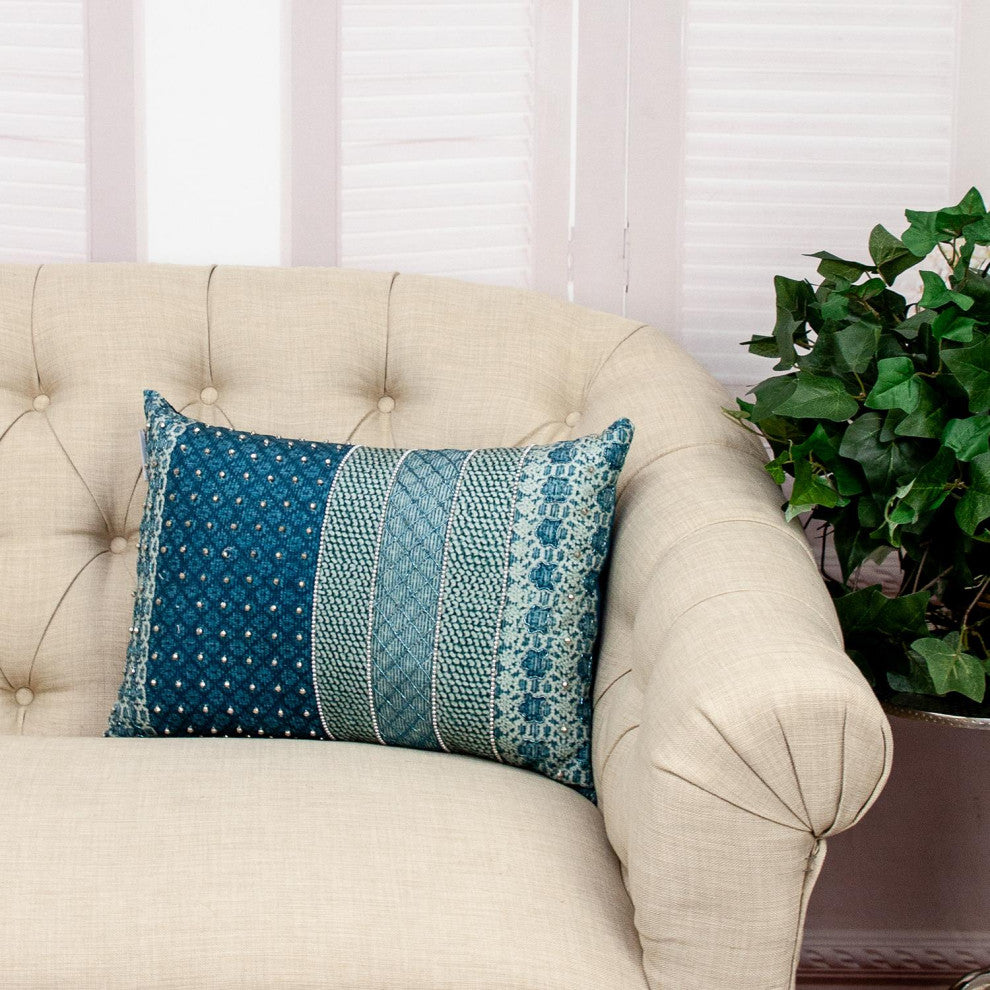 Parkland Collection Petunia Green Throw Pillow