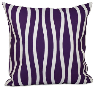 Wavy Stripe Decorative Pillow, Purple , 20"x20"