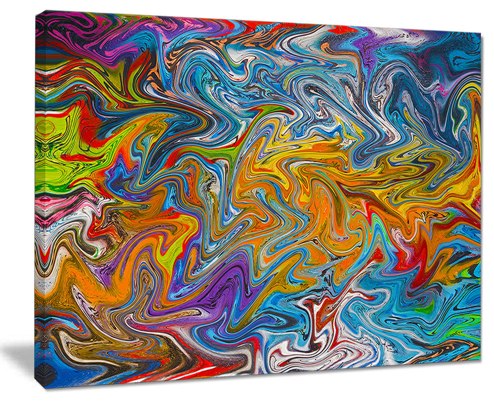 "Fractal Flowing Colors" Abstract Art Canvas Print, 40"x30"